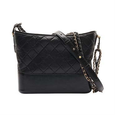 CHANEL 香奈兒 Gabrielle Hobo 28 肩背包 黑色 牛皮 A93824