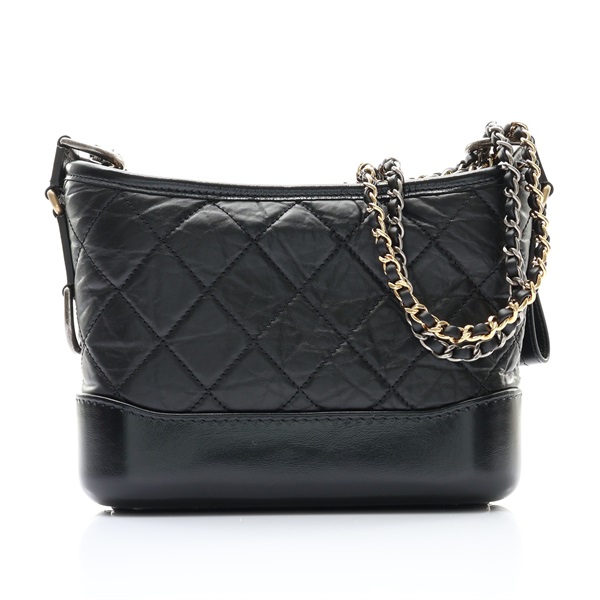 CHANEL 香奈兒 Gabrielle Hobo 20 鍊帶肩背包 黑色 牛皮 A91810
