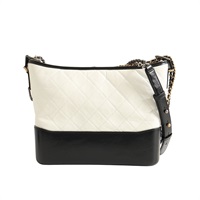CHANEL 香奈兒 Gabrielle Hobo 肩背包 白色 菱格紋 牛皮 A93824