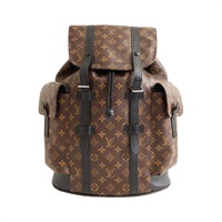 LOUIS VUITTON LV 路易威登 Christopher MM 後背包 棕色 原花帆布 M43735