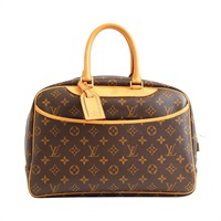 LOUIS VUITTON LV 路易威登 Deauville 手提包 棕色 原花帆布 M47270