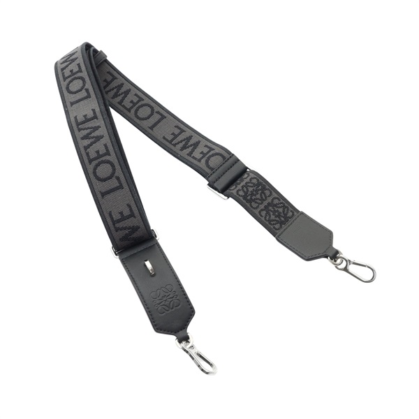 LOEWE 羅威 Anagram 背帶 黑色 牛皮 帆布 C073R53X01