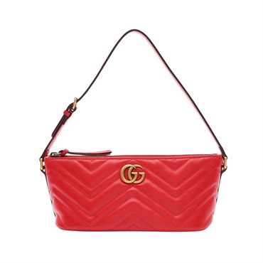 GUCCI 古馳 GG Marmont 肩背包 紅色 牛皮 739166