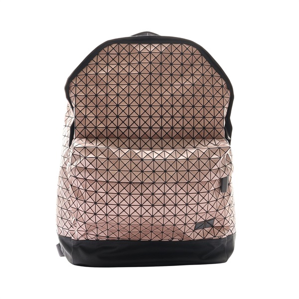 BAO BAO ISSEY MIYAKE 三宅一生 霧面金屬感立體後背包 玫瑰金 PVC塗層帆布 尼龍 BB54AG531/BB59AG531