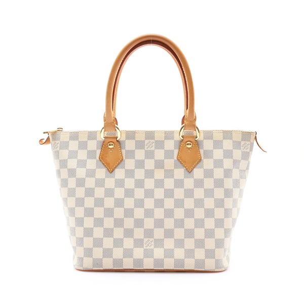 LOUIS VUITTON LV 路易威登 Saleya PM 手提包 白棋盤格 帆布 N51186