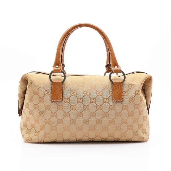 GUCCI 古馳 Mini Boston 手提包 淺褐色 帆布 (黴斑/把手損壞) 113009