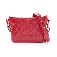 CHANEL 香奈兒 Gabrielle Hobo 20 流浪包 肩背包 桃粉色 亮面牛皮 金扣 A91810
