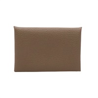 HERMES 愛馬仕 Calvi 名片夾 卡夾 大象灰 山羊皮 U刻 銀扣 H044166CK