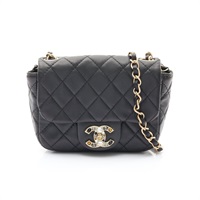 CHANEL 香奈兒 鍊帶 肩背包 黑色 羊皮 金扣 (掉鑽)