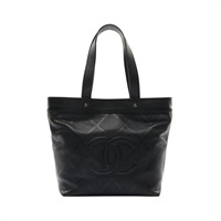 CHANEL 香奈兒 Perforated CC 肩背包 黑色 牛皮 銀扣