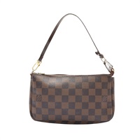 LOUIS VUITTON LV 路易威登 Pochette Accessoires 肩背包 棕色 棋盤格帆布 N41206