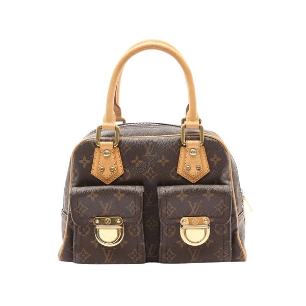 LOUIS VUITTON LV 路易威登 Manhattan PM 手提包 棕色 原花帆布 M40026