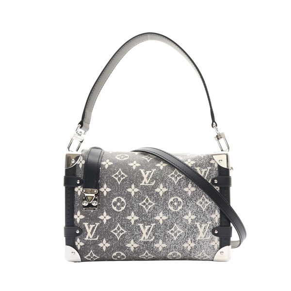 LOUIS VUITTON LV 路易威登 Side Trunk 兩用包 灰色 單寧 黑色 牛皮 M21460