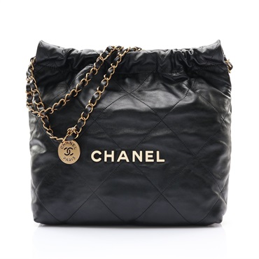 CHANEL 香奈兒 22 SMALL 肩背包 黑色 菱格紋牛皮 AS3260