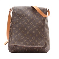 LOUIS VUITTON LV 路易威登 Musette 肩背包 棕色 原花帆布 M51256