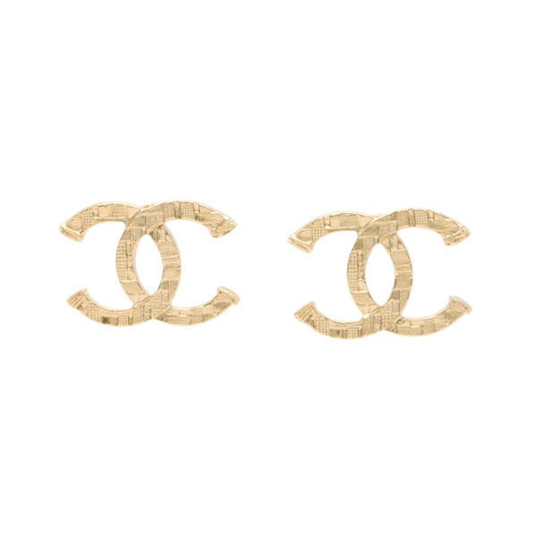 CHANEL 香奈兒  大雙C 針式耳環 金色鍍金 ABB169