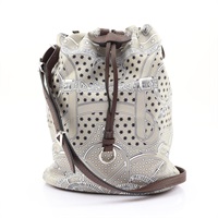 HERMES 愛馬仕 Lassoie 肩背包 灰色 絲綢 G刻 H087076CKAE