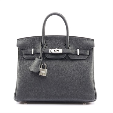 HERMES 愛馬仕 Birkin 25 柏金包 手提包 黑色 Togo牛皮 G刻 銀釦
