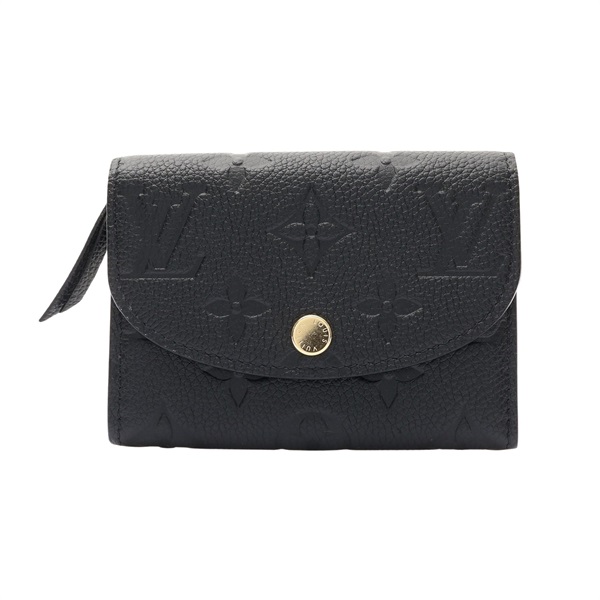 LOUIS VUITTON LV 路易威登 Rosalie 扣式 短夾 黑色 原花壓紋 牛皮 M81455