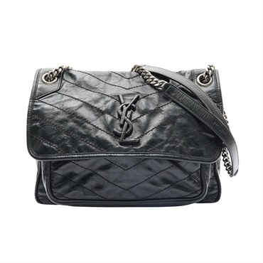 SAINT LAURENT YSL 聖羅蘭 NIKI Medium 鍊帶肩背包 黑色 牛皮 498894