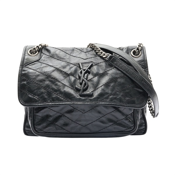 SAINT LAURENT YSL 聖羅蘭 NIKI Medium 鍊帶肩背包 黑色 牛皮 498894