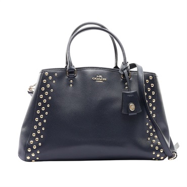 COACH 寇馳 Margot Carryall 兩用包 深藍色 牛皮 F35221