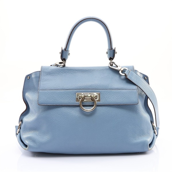 Salvatore Ferragamo 費拉格慕 Gancini Sofia 兩用包 藍色 牛皮 BW-21 A896