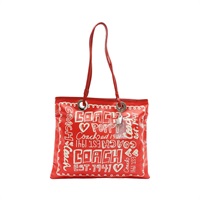 COACH 寇馳 Poppy Evie 肩背包 紅色 PVC塗層帆布 漆皮 13857