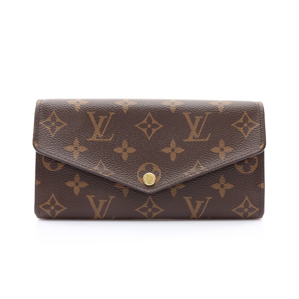 LOUIS VUITTON LV 路易威登 Sarah 釦式長夾 棕色 原花帆布 M60531