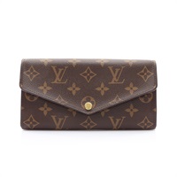 LOUIS VUITTON LV 路易威登 Sarah 釦式長夾 棕色 原花帆布 M60531
