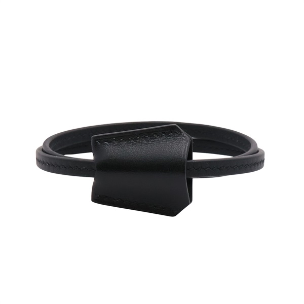 HERMES 愛馬仕 Clochette 手環 黑色 BOX牛皮 W刻 H500275FJ89
