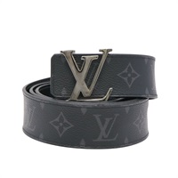 LOUIS VUITTON LV 路易威登 Initiales 40mm 雙面皮帶 黑色 原花 PVC塗層帆布 M9043N