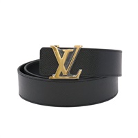 LOUIS VUITTON LV 路易威登 Initiales 35mm 雙面皮帶 黑色 牛皮 N1030V