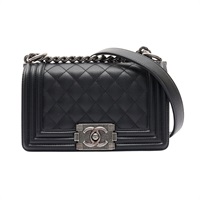 CHANEL 香奈兒 BOY 20 肩背包 黑色 牛皮 A67085