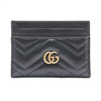 GUCCI 古馳 GG Marmont 卡夾 名片夾 黑色 牛皮 443127