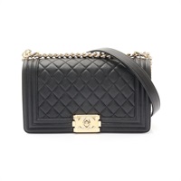 CHANEL 香奈兒 Le Boy 25 肩背包 黑色 牛皮 金扣 A67086