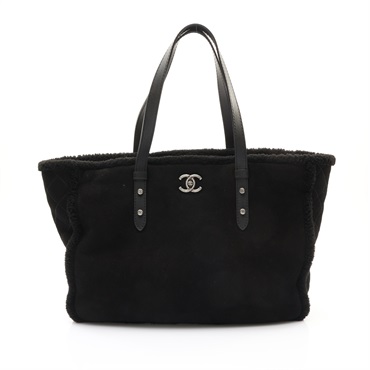 CHANEL 香奈兒 Suede Chearling 肩背包 黑色 牛皮 絨面革
