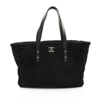CHANEL 香奈兒 Suede Chearling 肩背包 黑色 牛皮 絨面革