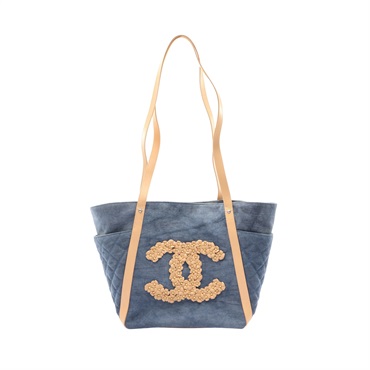 CHANEL 香奈兒 限量牛仔花瓣 肩背包 藍色 丹寧 牛皮