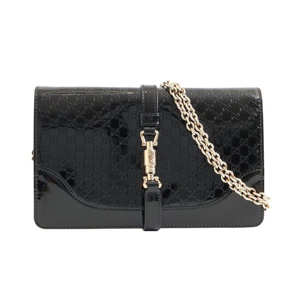 GUCCI 古馳 Broadway 肩背包 黑色 Microguccissima 漆皮 牛皮 283061
