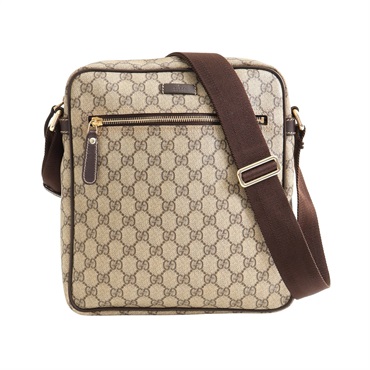GUCCI 古馳 GG Supreme Messenger 肩背包 棕色 帆布 201448
