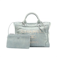 CHANEL 香奈兒 Deauville MM Tote 兩用包 藍色 單寧布 A67001