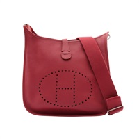 HERMES 愛馬仕 Evelyne 29 肩背包 紅色 Togo 牛皮 □P刻 銀扣 H056277CK