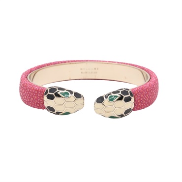 BVLGARI 寶格麗 Serpenti Forever 手環 粉色 珍珠魚皮 281794