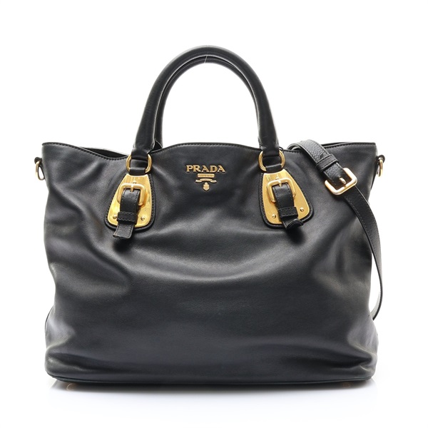PRADA 普拉達 兩用包 黑色 牛皮 無產地皮標 BN1902