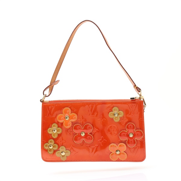 LOUIS VUITTON LV 路易威登 Flower Lexington 肩背包 橘色 漆皮 M92247