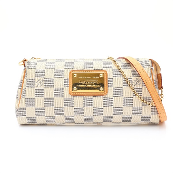 LOUIS VUITTON LV 路易威登 Eva 兩用包 白色 棋盤格帆布 N55214