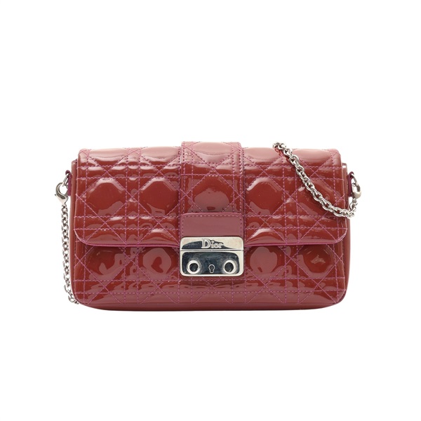 Dior 迪奧 New Lock 肩背包 紅色 藤格紋 漆皮