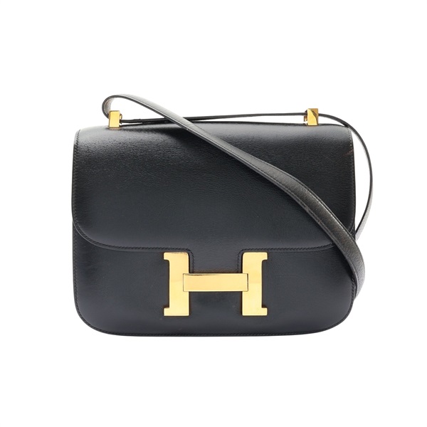 HERMES 愛馬仕 Constance 23 康康包 肩背包 黑色 Box牛皮 ○F刻印 金扣