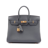 HERMES 愛馬仕 Birkin 25 柏金包 手提包 霧霾灰 Togo牛皮 G刻 金扣 H041344CC